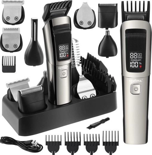 Multifunctionele tondeuse en scheerapparaat 8-in-1 Soulima