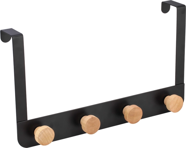 Deurhanger met 4 haken en bamboe haken 35 × 2,5 × 20 cm