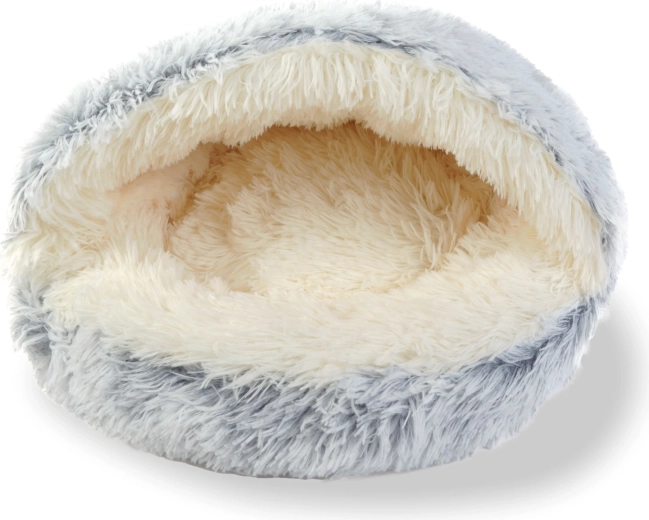 Ronde pluchen kattenmand 50 cm grijs