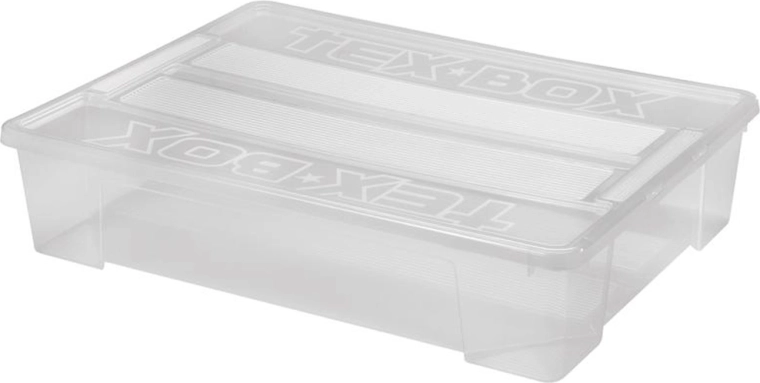 Kunststof opbergbox met deksel HEIDRUN TexBox 60 l