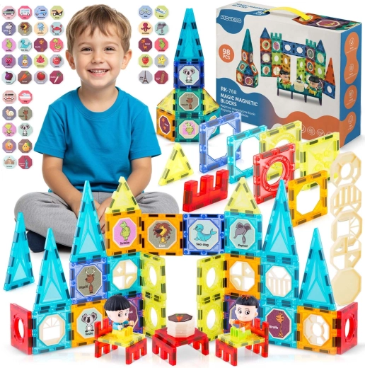 Ricokids magnetische bouwset XXL toren en carrousel (ca. 98 onderdelen)