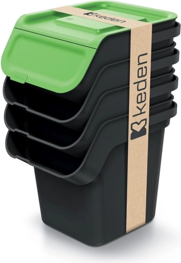 Set Kaddi Q sorteermanden met filter 4×20 l, gerecycled plastic
