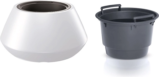 Bloempot met inzetstuk 58,2 cm – witte ronde kunststof bloempot voor binnen en buiten