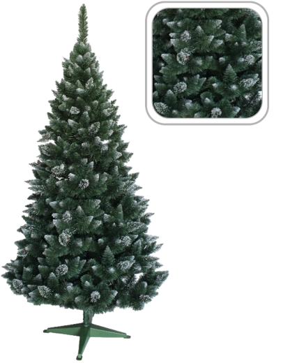 Besneeuwde kunstkerstboom den met glitters en dennenappels 180 cm