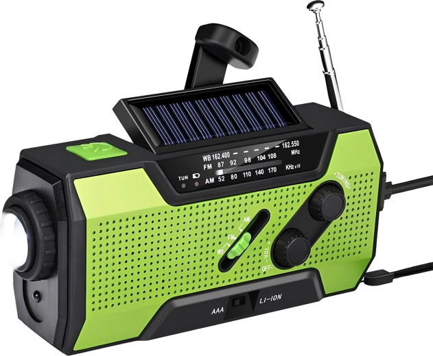 Renew force multifunctionele noodradio op zonne-energie met dynamo en powerbank 2000 mAh fm/am/wb - 1 stuk