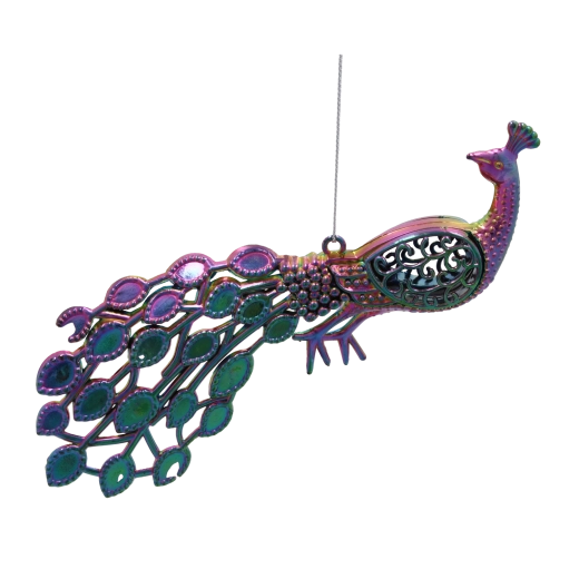 Kerstversiering – pauw met iriserend effect, 20 cm