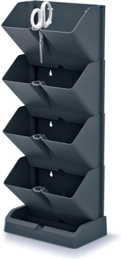 Verticale bloembakken met kruidenschaar MINI GARDEN, antraciet