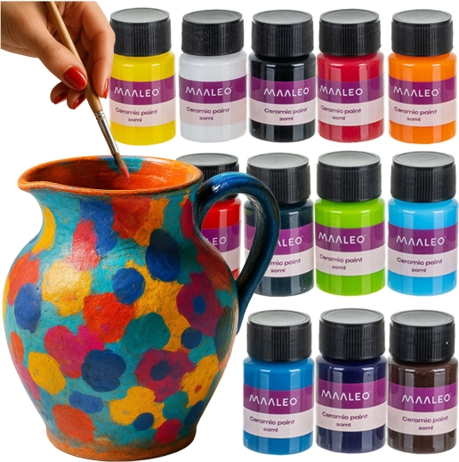 Maaleo set verf voor glas en keramiek 12 kleuren (12×20 ml)