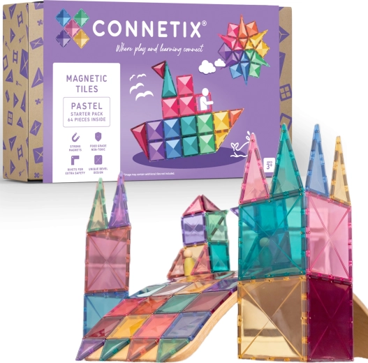 Connetix Pastel Starter Pack magnetische bouwset 64 stuks