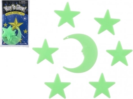 Glanzende muurdecoratie Sterren en Maan