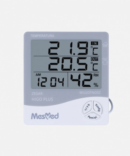 Hygrometer MESMED Higo Plus met thermometer en klok