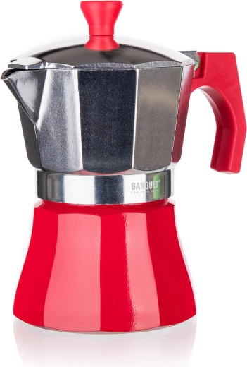 Moka pot CAMPI voor 3 kopjes, rood