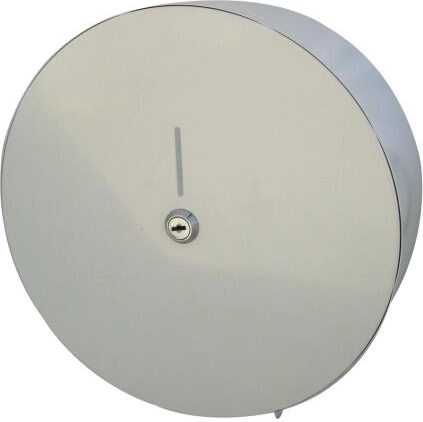 Ronde dispenser voor toiletpapier GIGANT 34 cm met slot – wit metaal