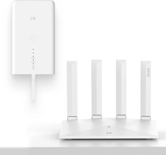 externe 5G‑modem ZTE MC889 ODU + router T3000