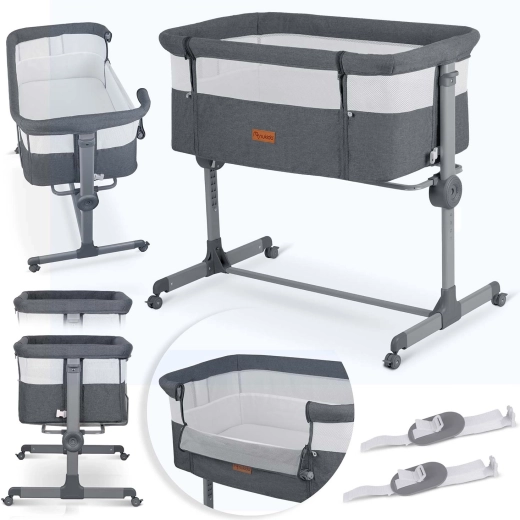 Opvouwbaar aanschuifbaar babybedje met matras NUKIDO