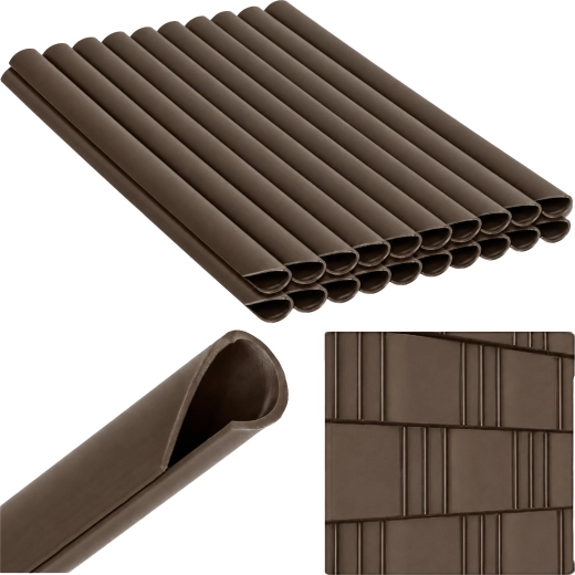 Montageclips voor tuinschermband (fence strip), bruin, 19 cm, 20 stuks
