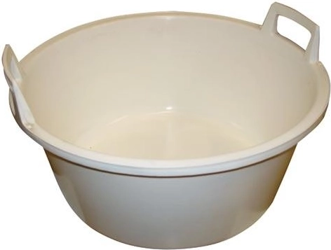 Kunststof teil met handgrepen 49 cm, wit, 25 l