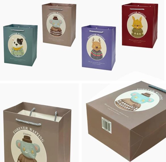 Cadeautas 32 × 26 × 12 cm – mix van motieven