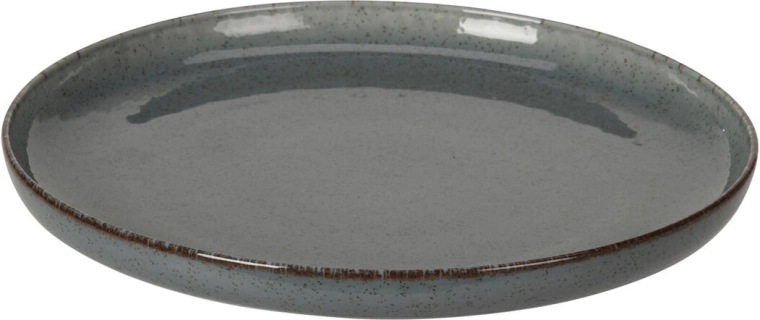 Dessertbord van porselein 19 cm met bruine rand