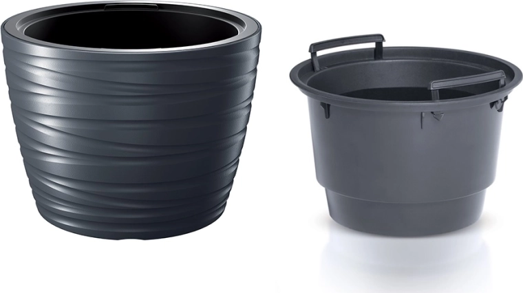 Lage bloempot met inzet MAZE 37,5 cm antraciet