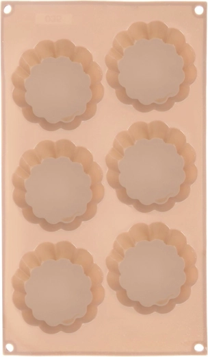 Siliconen bakvorm bloemetjes, beige 30 × 17,5 × 3 cm