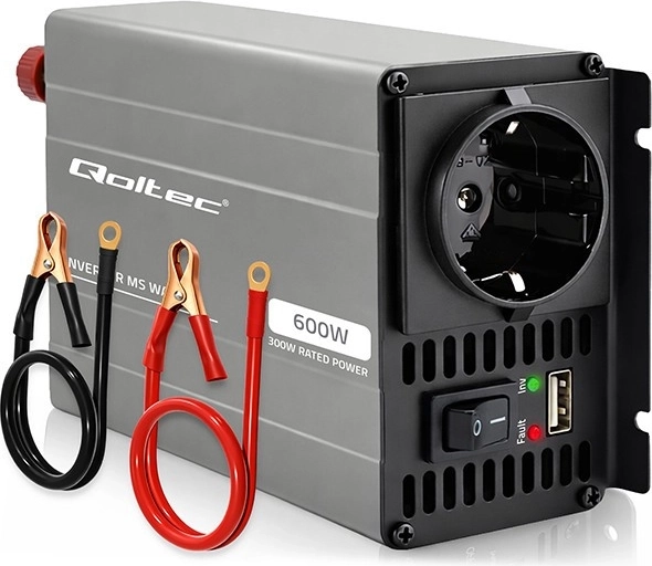 Qoltec spanningsomvormer MS Wave 12 V naar 230 V 300/600 W