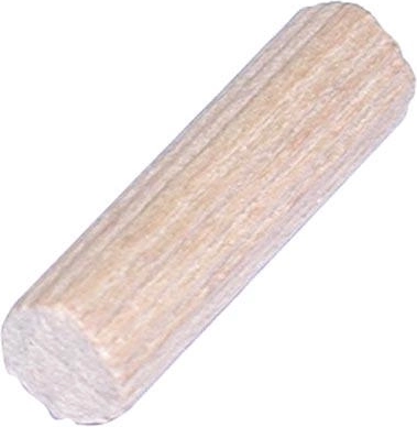 Geribbelde houten deuvels 8 × 30 mm, verpakking 50 st., FSC
