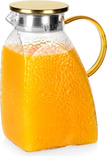 Vilde glazen kan met deksel voor in de koelkast 1,8 l