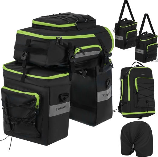 Set waterdichte fietstassen 3-in-1 65 l Trizand