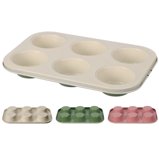 Muffinvorm LA CUCUNO 26 × 18 cm, antiaanbakstaal, 12 stuks