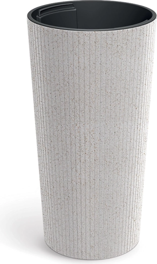 Bloempot Lamia Slim Eco Wood 25 cm wit