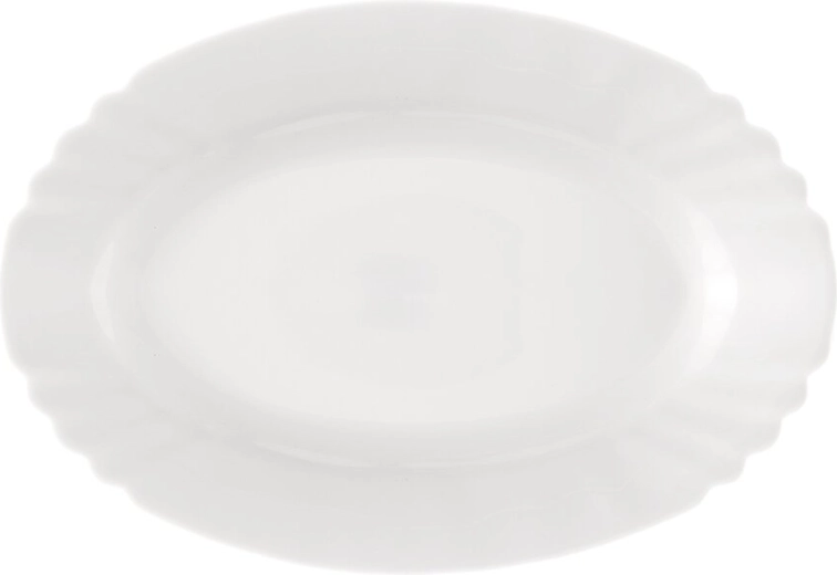 Ovale serveerschaal LUNA van opaalglas 23 × 16 cm (golfjes)