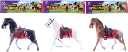 Plastic paardje met suède oppervlak 16 cm