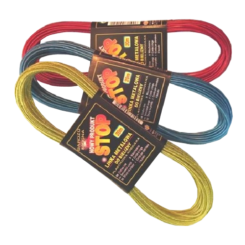 Metalen waslijn 20 m met stalen kern en PVC-coating