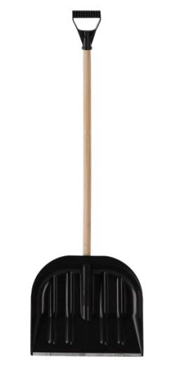 Kunststof sneeuwschep 45 cm met houten steel en D-handgreep