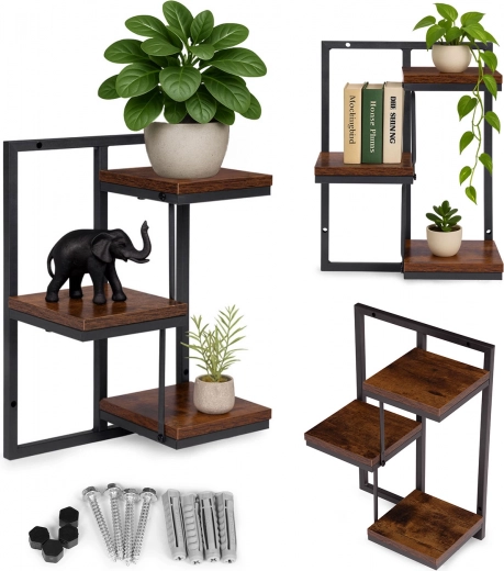 Hangende wandplank voor bloemen 3 niveaus loft MODERNHOME