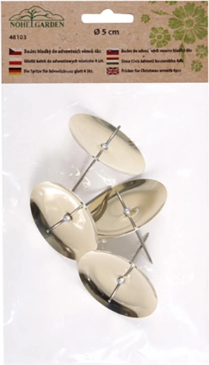 Prikkerhouder voor kaarsen 50 mm – goud, set van 4 stuks