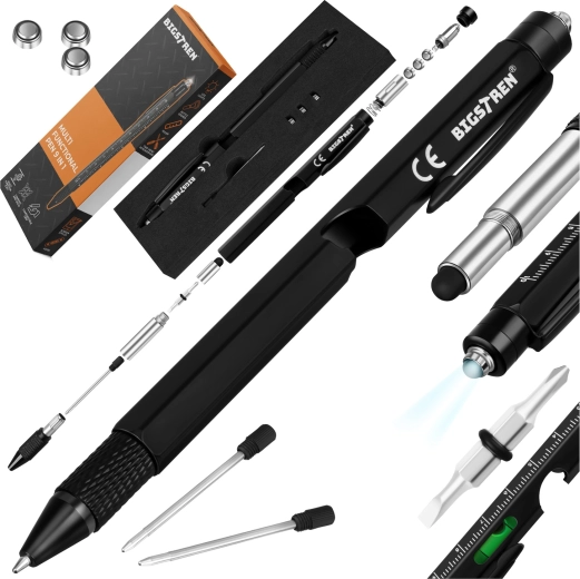 Multifunctionele pen 9-in-1 Bigstren zwart - 1 stuk