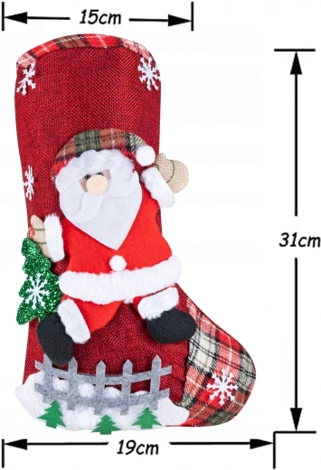 Kerstsok voor cadeaus bij de open haard - 1 stuk