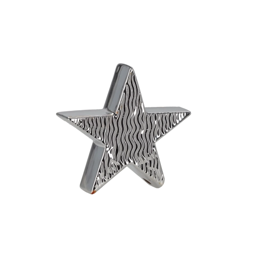 Kerstdecoratieve figuur zilveren ster 13,5 × 4 × 12,8 cm