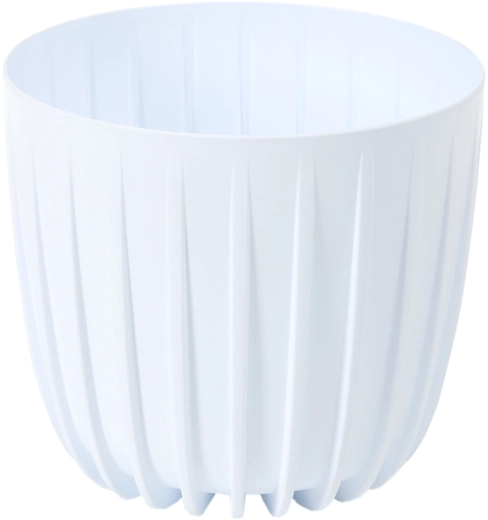 Lage bloempot Mira 24 cm wit