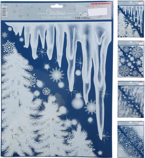 Kerstzelfklevende raamidecoratie 42 × 30 cm – mix van motieven
