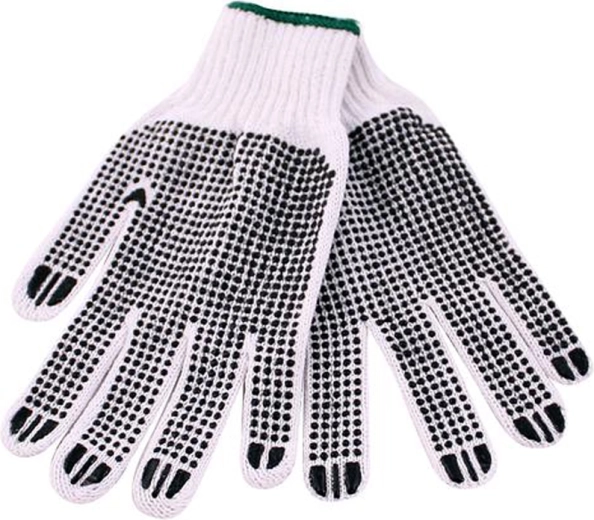 Gebreide katoenen werkhandschoenen met dubbelzijdige antislip