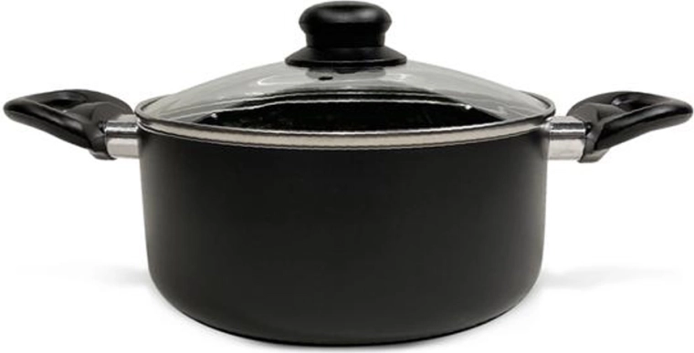 Kookpan met glazen deksel Kitchisimo Nero 24 cm, 4 l