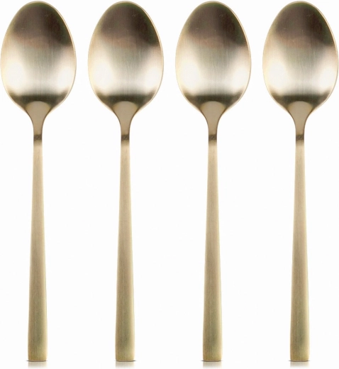 Gouden theelepeltjes van roestvrij staal, set van 4 stuks