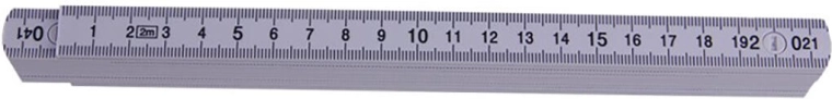 Opvouwbare kunststof duimstok 2 m wit