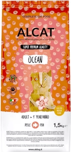 Alcat Adult Ocean brokjes voor volwassen katten met zalm 1,5 kg