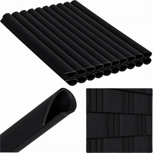 Zwarte montageclips voor zichtband 19 cm, 20 stuks
