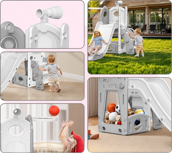 Vrijstaande kinderspeelglijbaan met ladder voor binnen - 1 stuk
