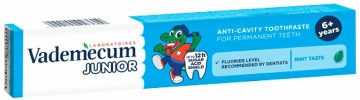 Vademecum Junior kindertandpasta spearmint 6+ 75 ml
